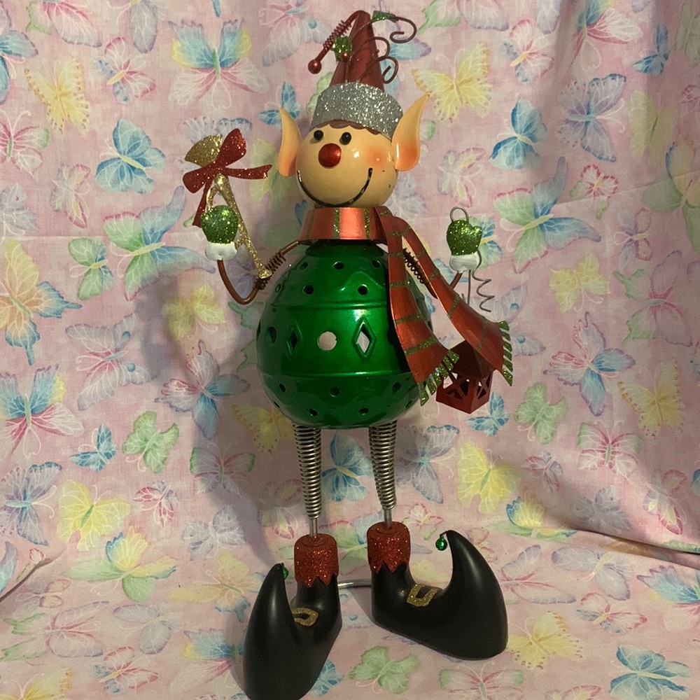 🦋Elf Bobble Head LED tea light votive holder. 18” h. From Pier 1.🦋